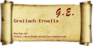 Greilach Ernella névjegykártya